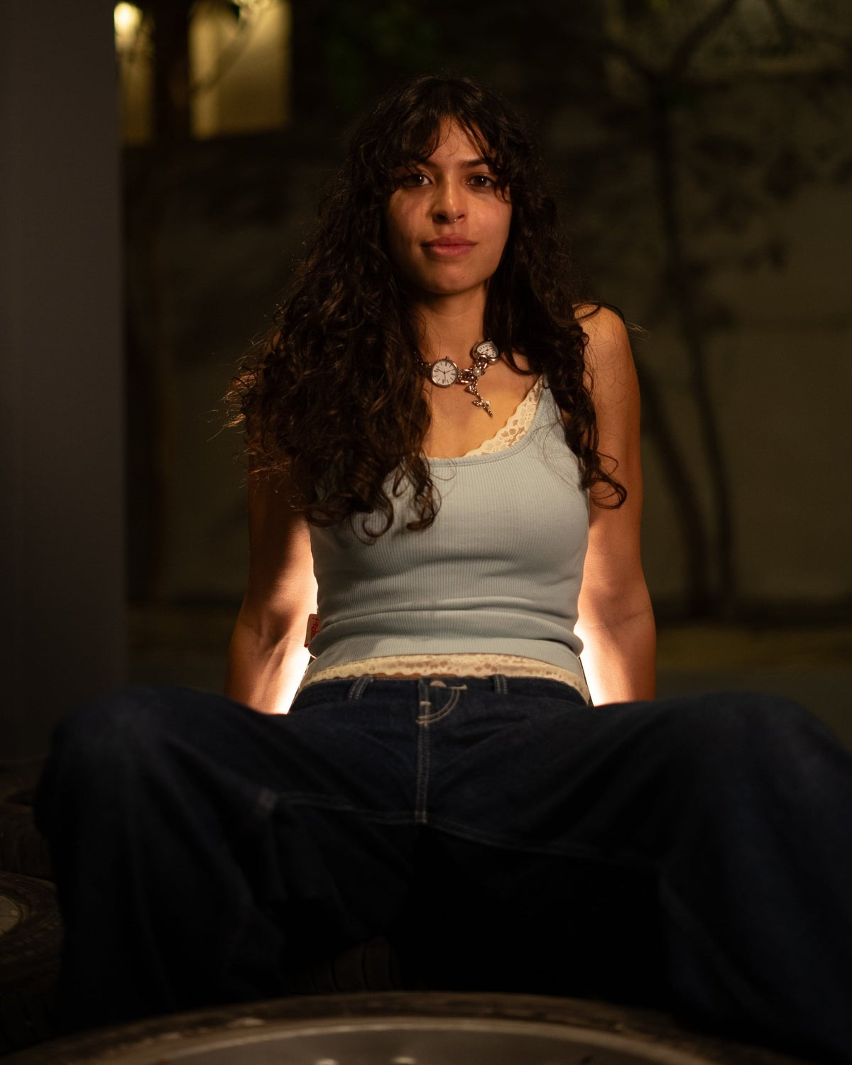 ALL LACED UP - Tank Top in Blue - Radhaus