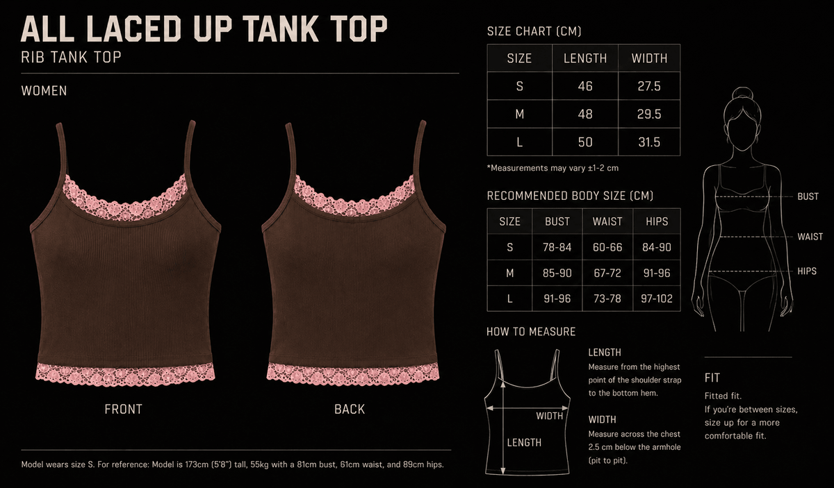 ALL LACED UP - Tank Top in Brown - Radhaus
