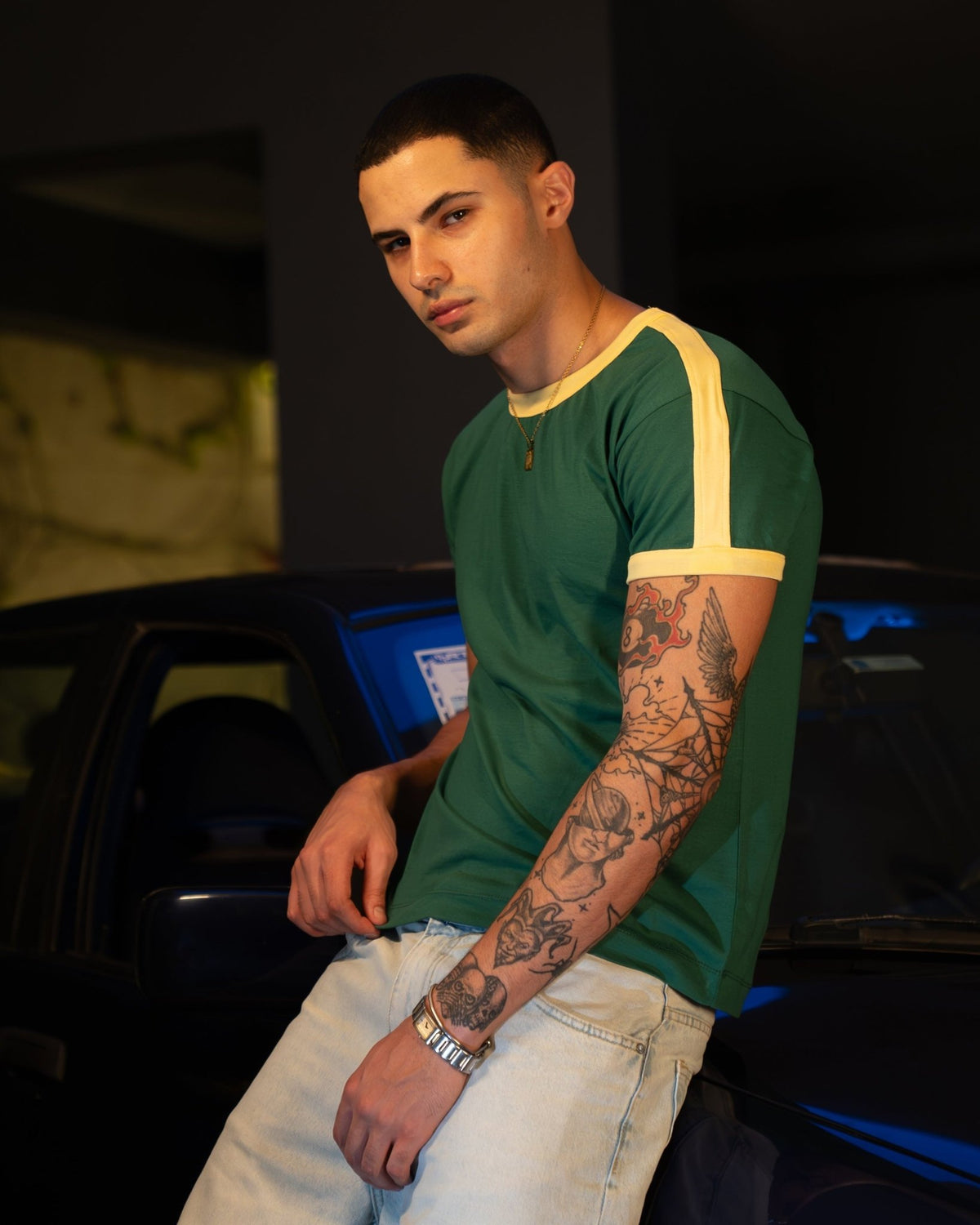 RING ME UP - Ringer Tee in Olive - Radhaus