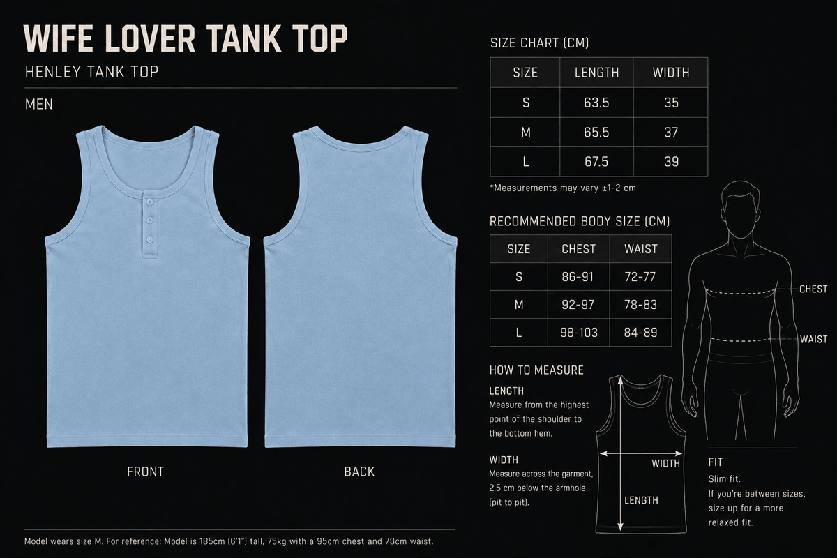 WIFE LOVER - Henley Tank in Blue - Radhaus