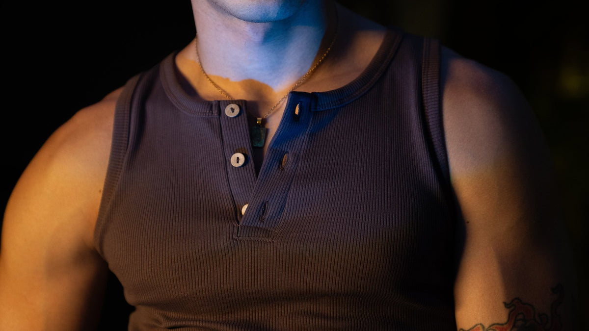 WIFE LOVER - Henley Tank in Brown - Radhaus