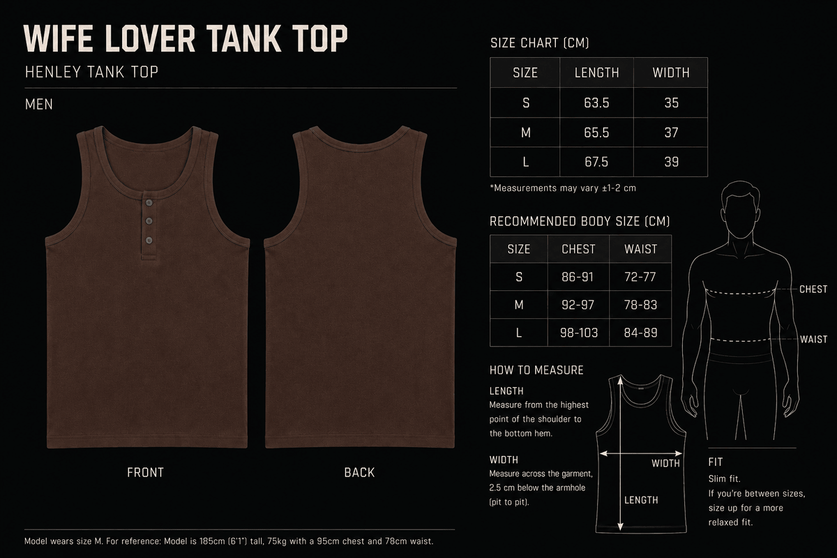 WIFE LOVER - Henley Tank in Brown - Radhaus
